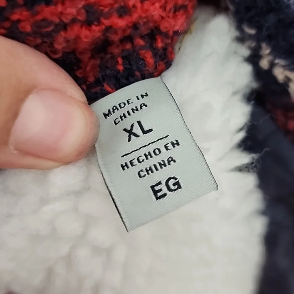 Levi's Wool Blend Oversized Plaid Sherpa Shirt Shacket Size XL